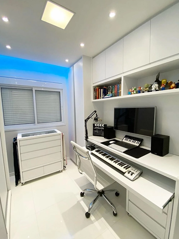 quarto simples com porcelanato
