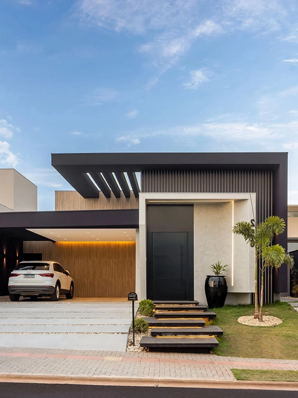 casa com cores pretas na fachada para uma decoração preta
