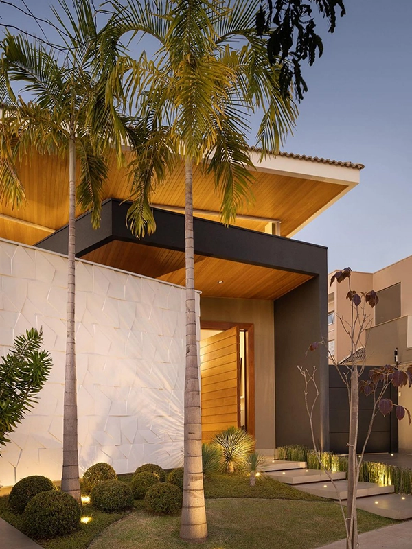 ambiente externo refinado e decorado com revestimentos