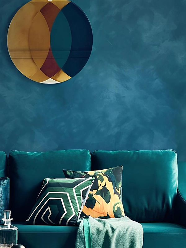 sala e sofa azul
