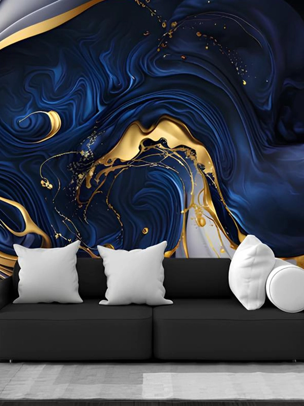 parde com porcelanato azul