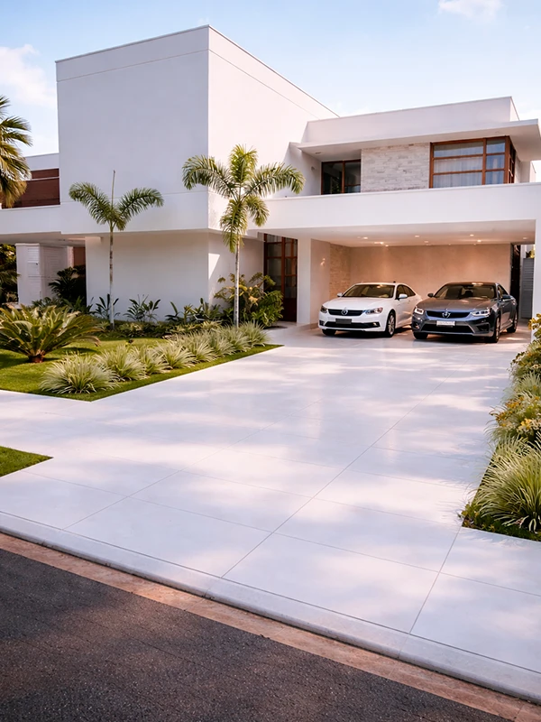 porcelanato branco para garagem